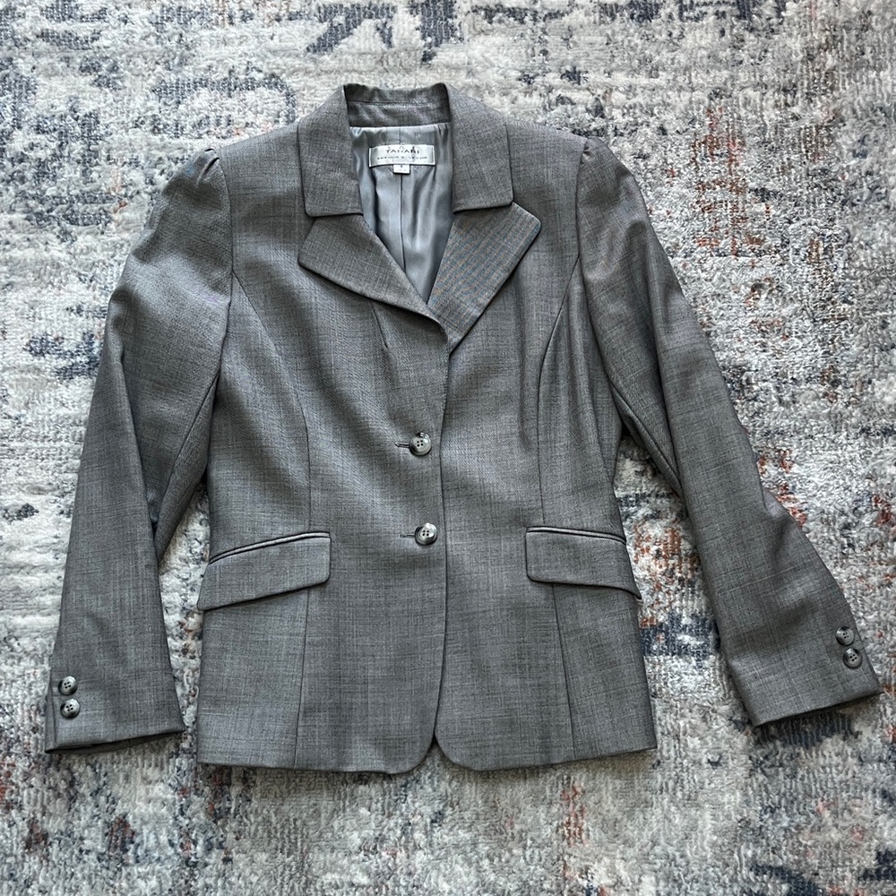 Tahari Grey Blazer Size 8